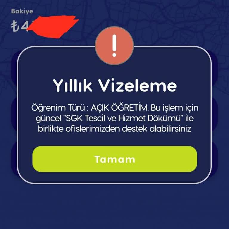 Öğrenci Kartı Vize Yenileme Sorunu