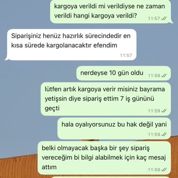 Sipariş Sürecinde Yaşanan Gecikme Ve İlgisizlik