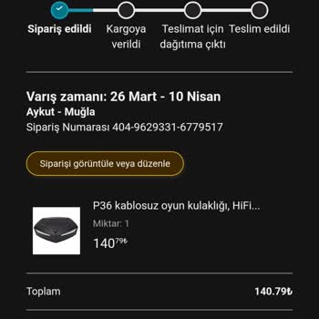 Amazon Sipariş İptali Ve Ödeme Sorunu