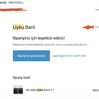 Sipariş Bilgisi Yok 404 Hatası