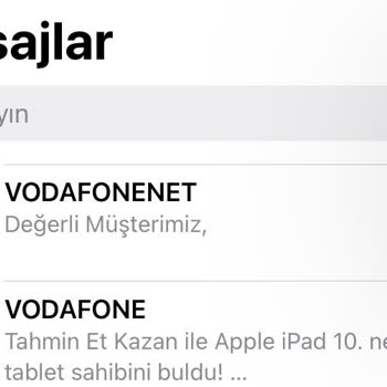 Vodafone Mesaj İptali Sorunu