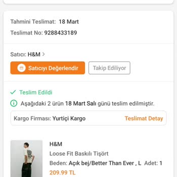 Trendyol'da Eksik Gönderilen H&M Tshirt Siparişi!
