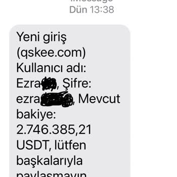 Qskee.com Kripto Para SMS Dolandırıcılığı