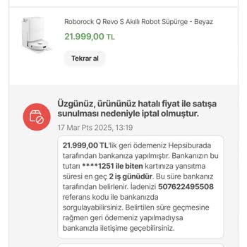 İptal Edilen Sipariş Ve Müşteri Hizmetleri Sorunu