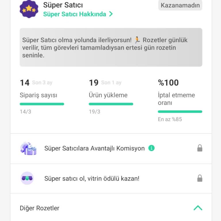 Süper Satıcı Rozeti Kayboldu
