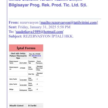 Tatil Rezervasyonu İptalinde Yaşanan İade Sorunu