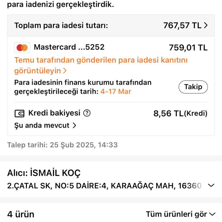 İade Sürecinde Uzayan Bekleyiş