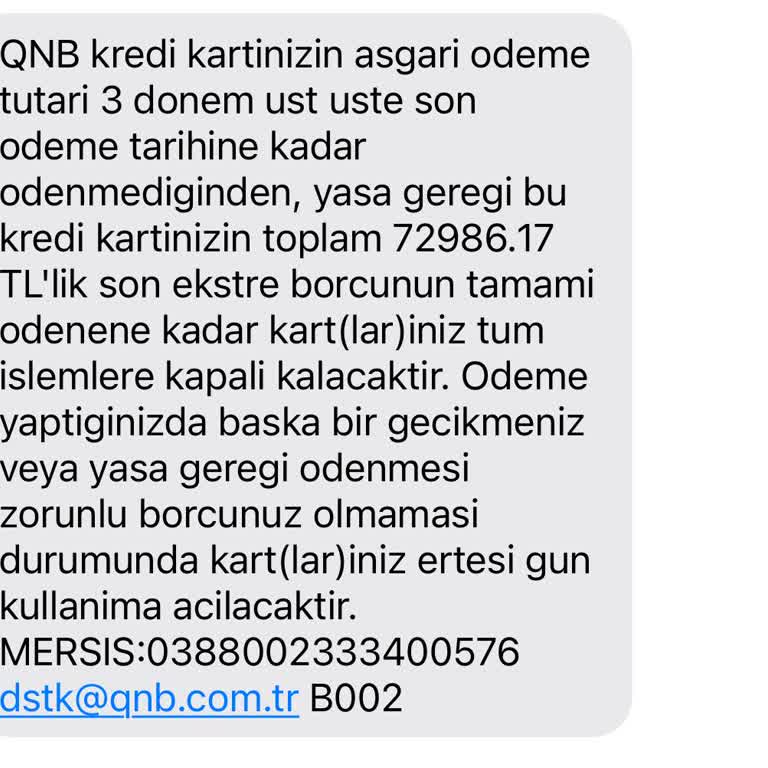 Kredi Kartı Limit Sorunu