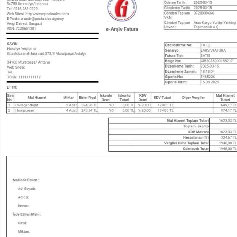 Yanlış Faturalandırma Ve İstenmeyen Ürün Gönderimi