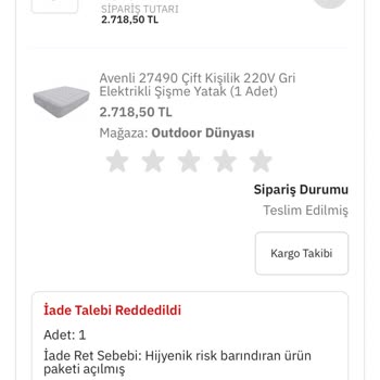 Patlak Şişme Yatak Ve İade Sorunu