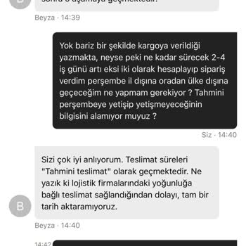 Teslimat Süresi Ve İletişim Eksikliği