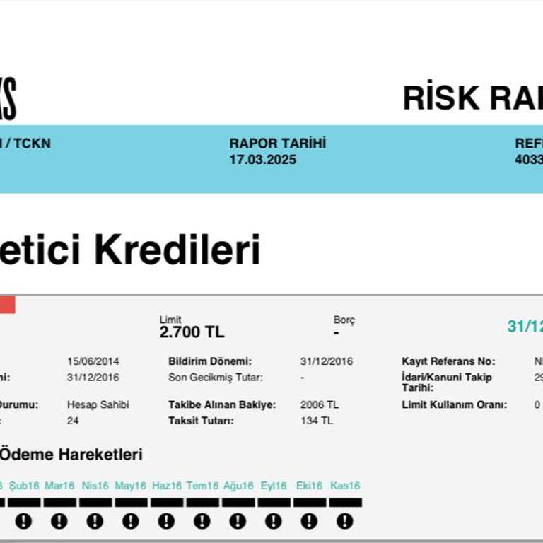 Findeks Risk Raporunda Yanlış Bilgi: Kapatılan Borçlar Hala Görünüyor