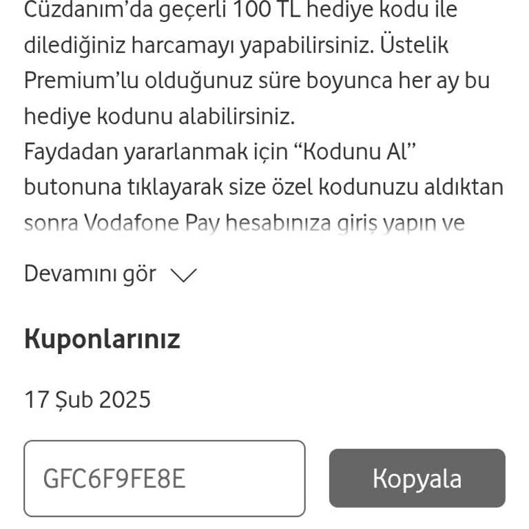 Vodafone Premium'da Hediye Kodu Sorunu: Mart Ayı Kodu Neden Gelmedi?