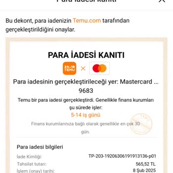 İade Edilmeyen Para: Temu'dan Çözüm Bekleyen Müşteri