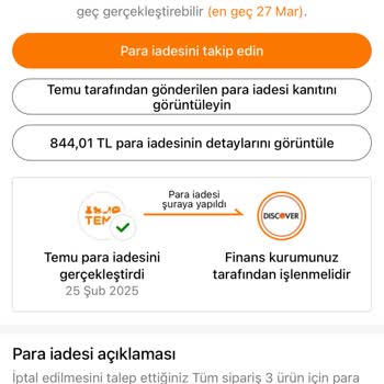 Yanlış Kartla Yapılan Siparişin İadesinde Sürekli Erteleme Ve Anlamsız Talepler