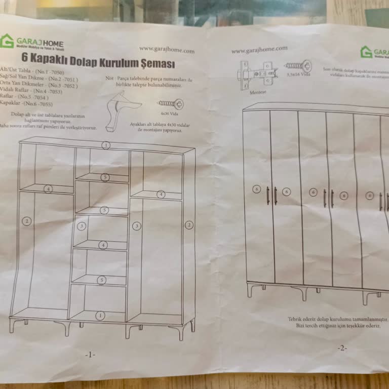 Yanlış Ve Eksik Montaj Malzemeleri İle Gelen Gardırop