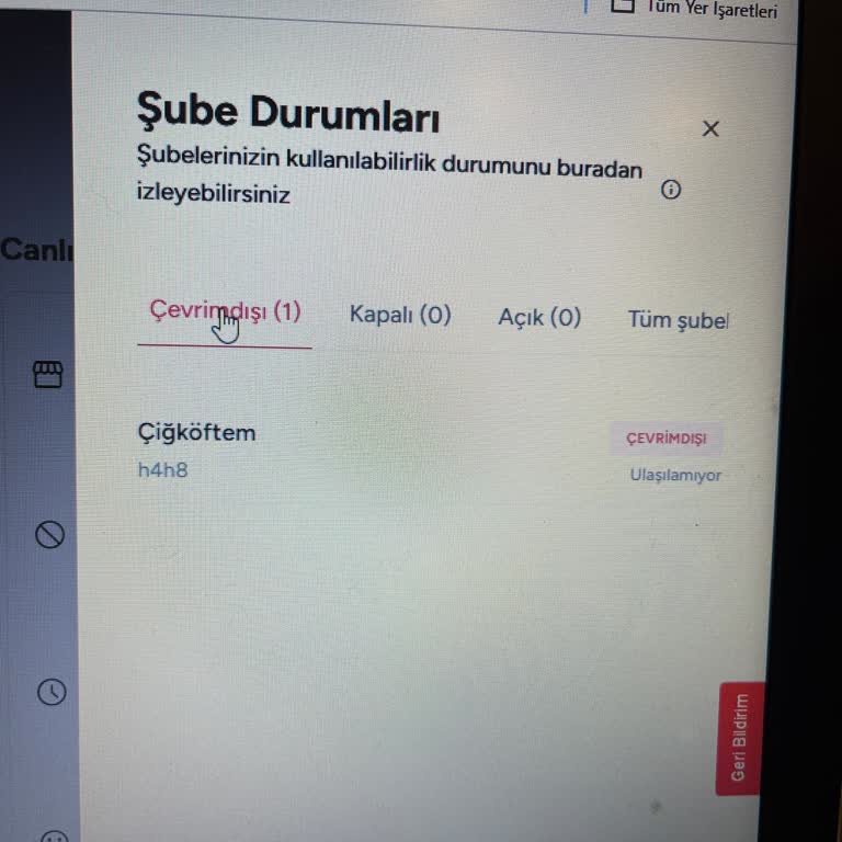 Restoranımız Çevrimdışı Görünüyor: Acil Destek Gerekli!