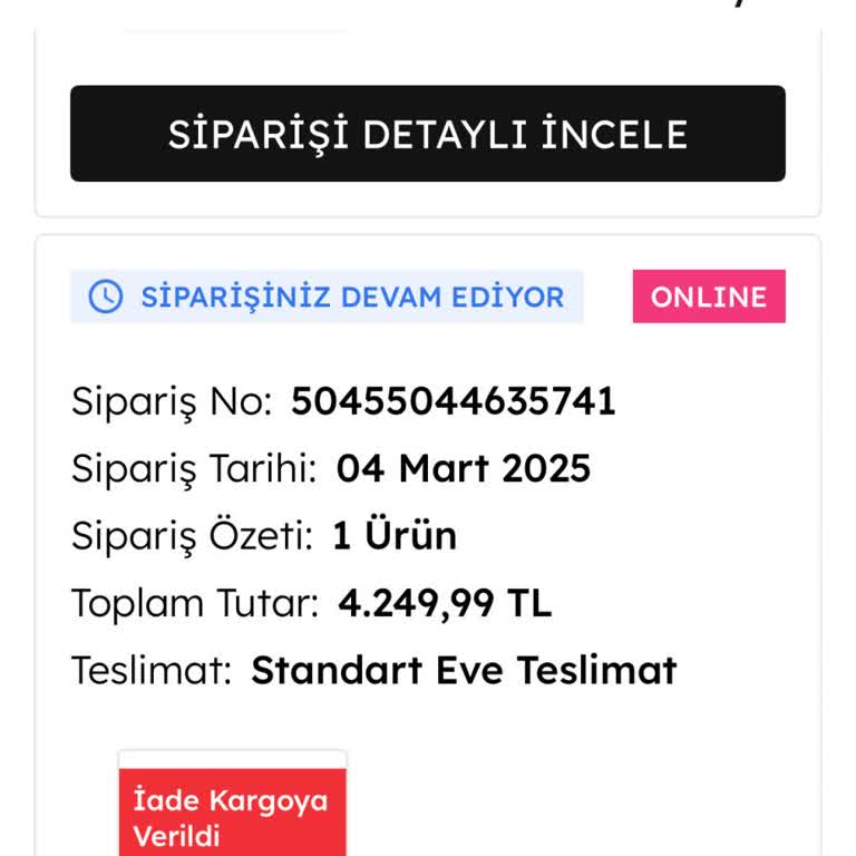 Derimod İade Sürecinde Yaşanan Uzun Gecikme Ve Müşteri Hizmetleri Sorunu