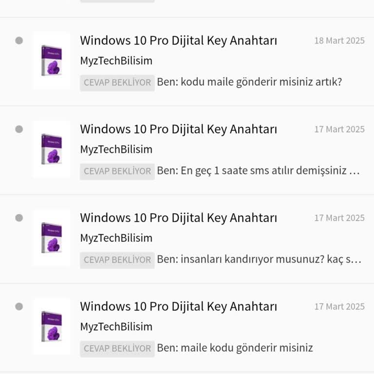 Trendyol'dan Satın Alınan Windows Anahtarı Gelmedi