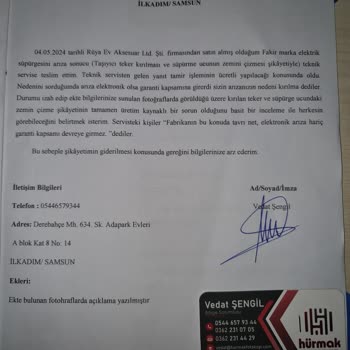 Fakir Elektrikli Süpürge Servis Sorunu