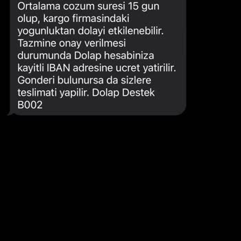 Dolap'ta Kayıp Kargo Ve Tutarsız Destek Deneyimi