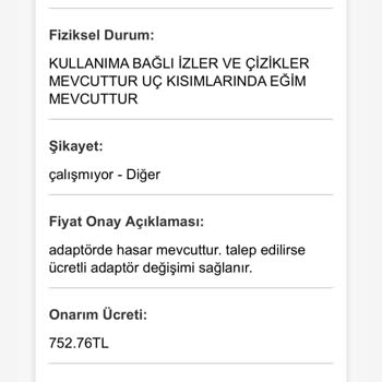 Garanti Kapsamında Olmayan Onarım Bedeli Şoku