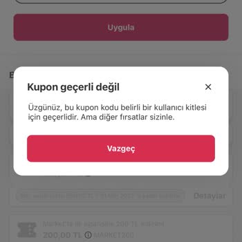 Yemeksepeti İndirim Kuponu Kullanım Sorunu