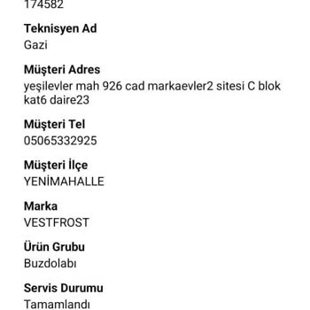 Garanti Süresi Dolunca Arıza Yapan Vestfrost Buzdolabı