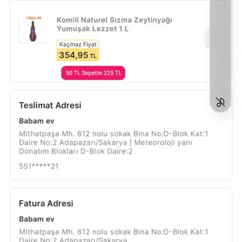 İndirim Uygulanmayan Sipariş