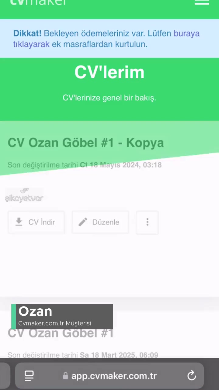 Cvmaker.com.tr'ye CV Kayıt Edememe videonun kapak resmi