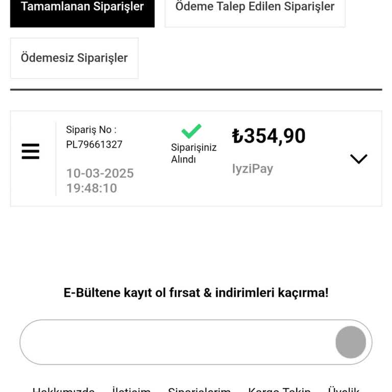 Meleni Home'dan Sipariş Verdim, Ürünlerim Kargolanmadı