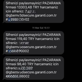 Pazarama'dan Gelen Anlamsız 3D Secure Şifreleri