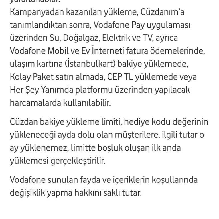 Vodafone Yanımda Premium Üyesi Olarak Kod Alma Sorunu Ve Yetersiz Müşteri Hizmetleri