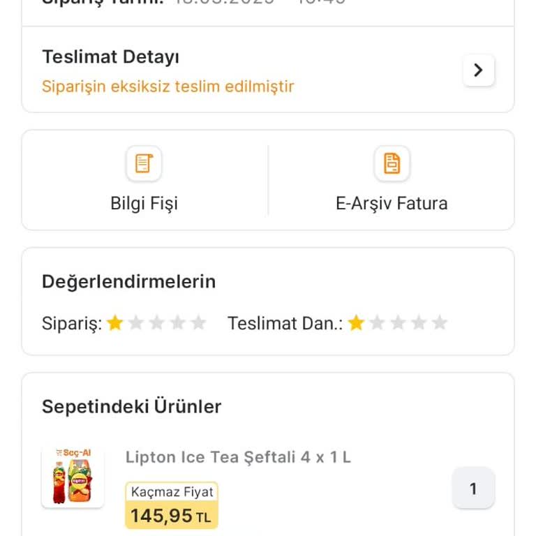 Migros Siparişim Teslim Edilmedi!