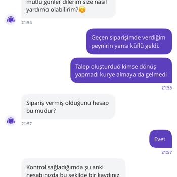 Getir'den Küflü Peynir Ve İade Sorunu