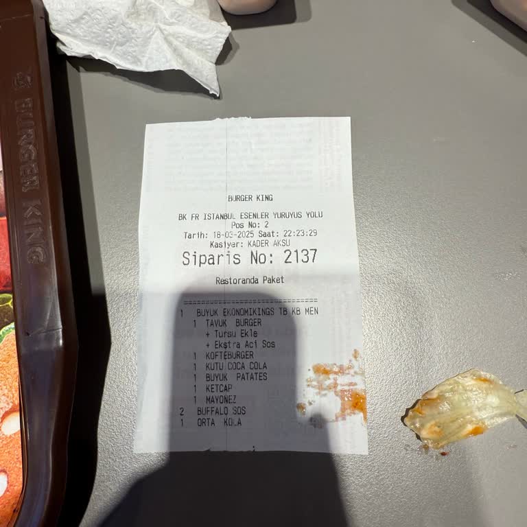 Burger King Esenler Şubesinde Yanlış Sipariş Ve Saygısız Davranış