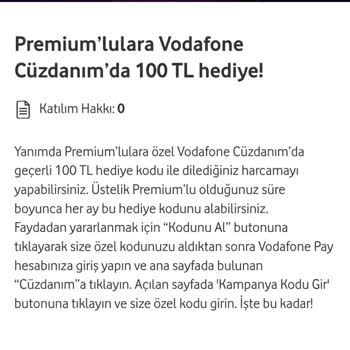 Vodafone Yanımda Premium Üyelik Kupon Sorunu