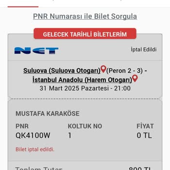 Yanlış Tarihte İptal Edilen Bilet Ve Müşteri Hizmetleri Sorunu