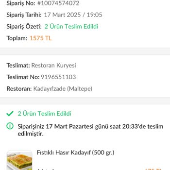 Kadayıfzade Tatlısında Taş Skandalı: Misafirlere Rezil Oldum