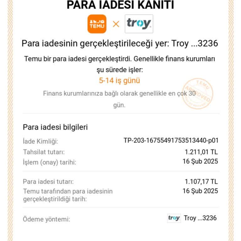 İptal Edilen Siparişin İadesi Halen Yapılmadı