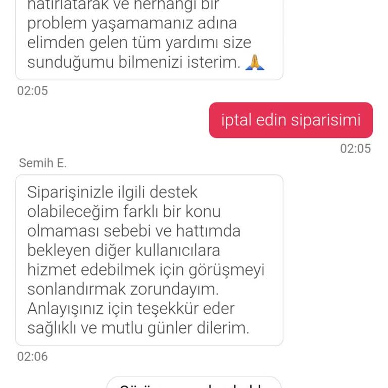 Geciken Sipariş Ve İptal Sorunu