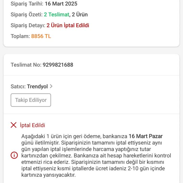 Trendyol'da İptal Edilen Siparişin İadesi Yapılmadı, Müşteri Mağdur Oldu