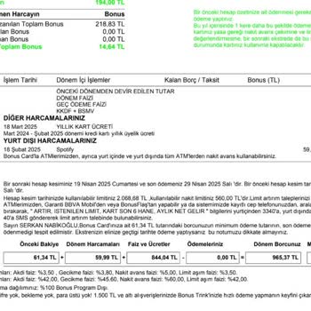 Garanti Bonus Kartımdan Yüksek Yıllık Ücret Kesintisi