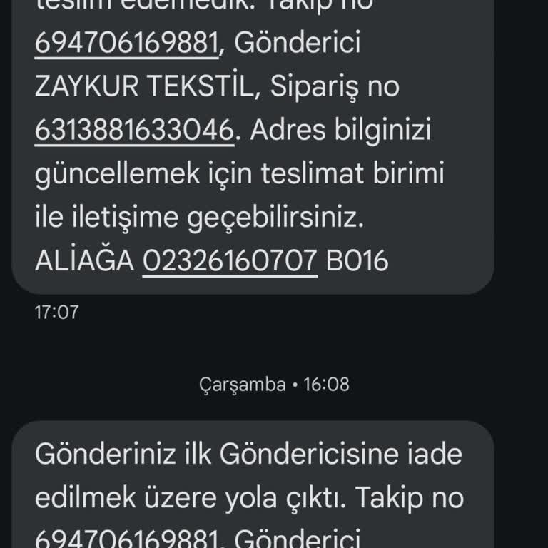 Kargo İadesi Ve İletişim Sorunları