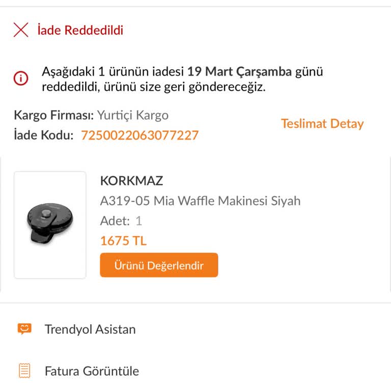 Waffle Makinesi İadesinde Yaşanan Sorunlar