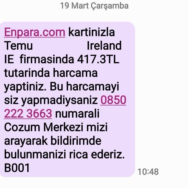 Yanlış Harcama Bildirimi Ve İade Talebi