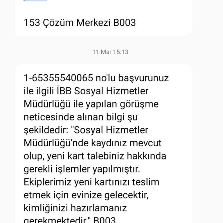 İstanbul Kart Yardım Kartı Teslimat Sorunu