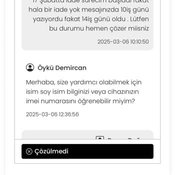 EasyCep İle İade Sürecinde Yaşanan Sorunlar Ve Kredi Puanı Endişesi