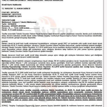 Yıllık Kart Ücreti İadesi Talebi Ve Hukuki Süreç Uyarısı