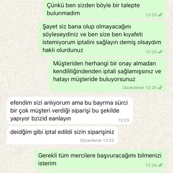 Sipariş İptali Ve Kötü Müşteri Hizmeti